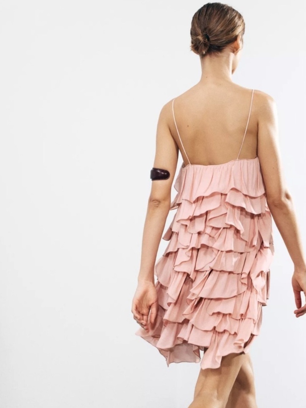 Zara Collection Blush Pink Ruffled Mini Dress - Picture 7 of 8